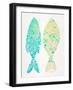 Turquoise Cream Indonesian Fish-Cat Coquillette-Framed Giclee Print
