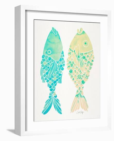 Turquoise Cream Indonesian Fish-Cat Coquillette-Framed Giclee Print