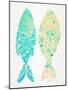 Turquoise Cream Indonesian Fish-Cat Coquillette-Mounted Giclee Print