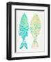 Turquoise Cream Indonesian Fish-Cat Coquillette-Framed Giclee Print