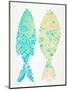 Turquoise Cream Indonesian Fish-Cat Coquillette-Mounted Giclee Print