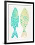 Turquoise Cream Indonesian Fish-Cat Coquillette-Framed Art Print