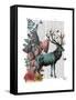 Turquoise Deer in Mushroom Forest-Fab Funky-Framed Stretched Canvas