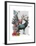 Turquoise Deer in Mushroom Forest-Fab Funky-Framed Art Print