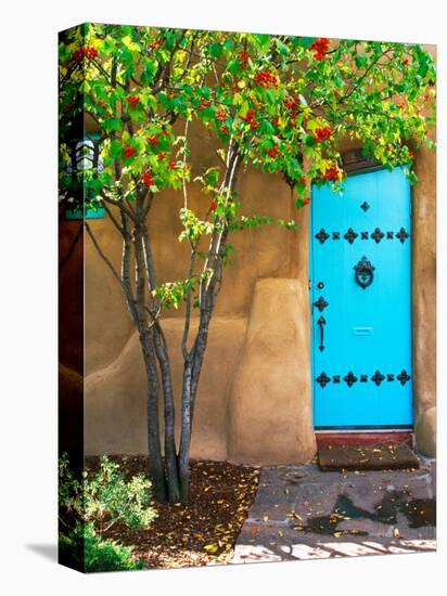 Turquoise Door, Santa Fe, New Mexico-Tom Haseltine-Stretched Canvas