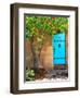 Turquoise Door, Santa Fe, New Mexico-Tom Haseltine-Framed Photographic Print