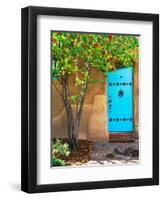 Turquoise Door, Santa Fe, New Mexico-Tom Haseltine-Framed Photographic Print