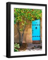 Turquoise Door, Santa Fe, New Mexico-Tom Haseltine-Framed Photographic Print