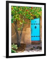 Turquoise Door, Santa Fe, New Mexico-Tom Haseltine-Framed Photographic Print