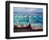 Turquoise Fishing Boats in Fishing Village, North of Puerto Vallarta, Colonial Heartland, Mexico-Tom Haseltine-Framed Photographic Print