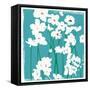 Turquoise Flowers-Jenny Frean-Framed Stretched Canvas