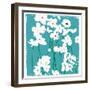 Turquoise Flowers-Jenny Frean-Framed Giclee Print