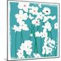 Turquoise Flowers-Jenny Frean-Mounted Giclee Print