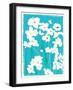 Turquoise Flowers-Jenny Frean-Framed Giclee Print