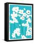 Turquoise Flowers-Jenny Frean-Framed Stretched Canvas