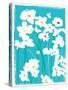 Turquoise Flowers-Jenny Frean-Stretched Canvas