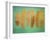 Turquoise & Gold Feather 1-Natasha Wescoat-Framed Giclee Print