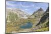 Turquoise lake between rocky peaks and meadows, Crap Alv Lejets, Albula Pass, Canton of Graubunden,-Roberto Moiola-Mounted Photographic Print