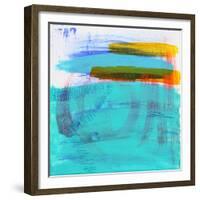 Turquoise Landscape, 2019, (acrylic on canvas)-Angie Kenber-Framed Giclee Print