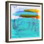 Turquoise Landscape, 2019, (acrylic on canvas)-Angie Kenber-Framed Giclee Print