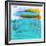 Turquoise Landscape, 2019, (acrylic on canvas)-Angie Kenber-Framed Giclee Print