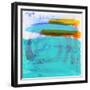 Turquoise Landscape, 2019, (acrylic on canvas)-Angie Kenber-Framed Giclee Print