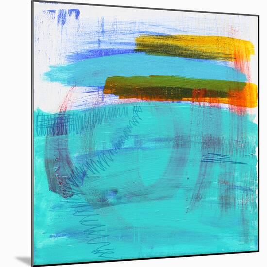 Turquoise Landscape, 2019, (acrylic on canvas)-Angie Kenber-Mounted Giclee Print