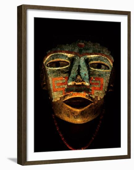 Turquoise, Mosaic, Mask, Teotihuacan, Mexico-Kenneth Garrett-Framed Premium Photographic Print