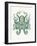 Turquoise Octopus and Squid a-Fab Funky-Framed Art Print