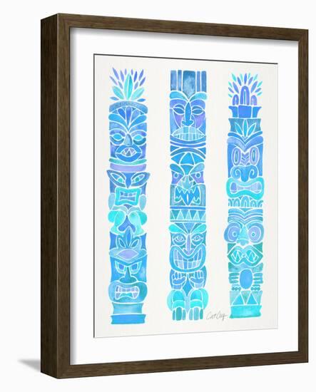 Turquoise Ombre Tiki Totems-Cat Coquillette-Framed Giclee Print