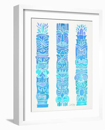 Turquoise Ombre Tiki Totems-Cat Coquillette-Framed Giclee Print