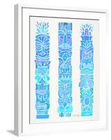 Turquoise Ombre Tiki Totems-Cat Coquillette-Framed Giclee Print