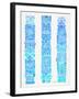 Turquoise Ombre Tiki Totems-Cat Coquillette-Framed Giclee Print