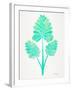 Turquoise Palm Leaf Trifecta-Cat Coquillette-Framed Giclee Print