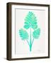 Turquoise Palm Leaf Trifecta-Cat Coquillette-Framed Giclee Print