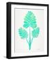 Turquoise Palm Leaf Trifecta-Cat Coquillette-Framed Giclee Print