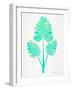 Turquoise Palm Leaf Trifecta-Cat Coquillette-Framed Giclee Print