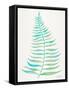 Turquoise Palm Leaf-Cat Coquillette-Framed Stretched Canvas