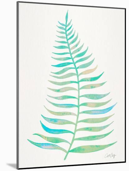 Turquoise Palm Leaf-Cat Coquillette-Mounted Giclee Print
