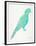 Turquoise Perched Parrot-Cat Coquillette-Framed Art Print