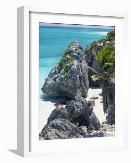 Turquoise Sea and Beach in Tulum, Riviera Maya, Quintana Roo, Mexico-Demetrio Carrasco-Framed Photographic Print