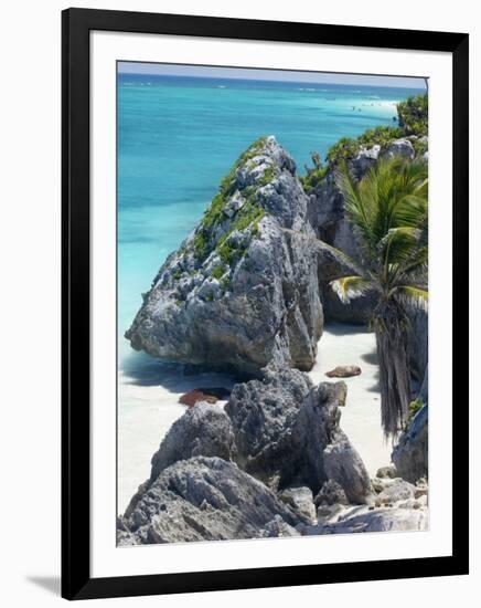 Turquoise Sea and Beach in Tulum, Riviera Maya, Quintana Roo, Mexico-Demetrio Carrasco-Framed Photographic Print