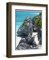 Turquoise Sea and Beach in Tulum, Riviera Maya, Quintana Roo, Mexico-Demetrio Carrasco-Framed Photographic Print