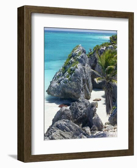 Turquoise Sea and Beach in Tulum, Riviera Maya, Quintana Roo, Mexico-Demetrio Carrasco-Framed Photographic Print