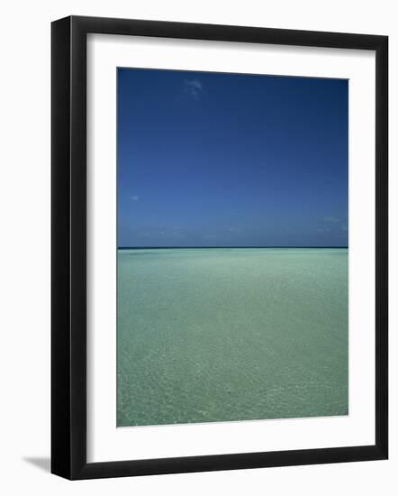 Turquoise Sea and Blue Sky, Seascape in the Maldives, Indian Ocean-Fraser Hall-Framed Photographic Print