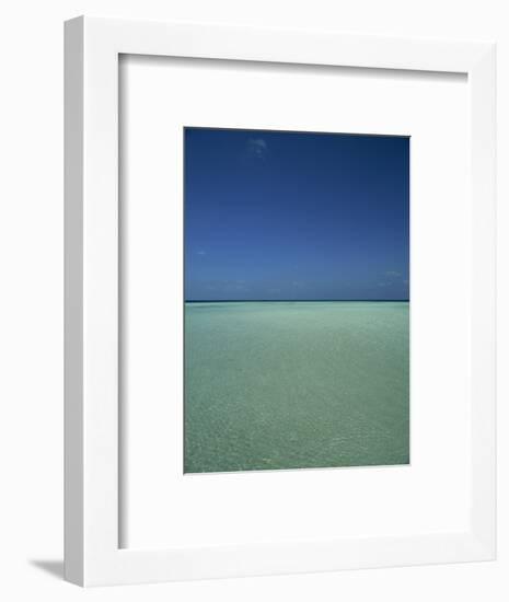 Turquoise Sea and Blue Sky, Seascape in the Maldives, Indian Ocean-Fraser Hall-Framed Photographic Print