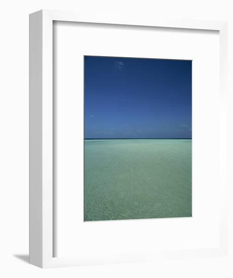 Turquoise Sea and Blue Sky, Seascape in the Maldives, Indian Ocean-Fraser Hall-Framed Photographic Print