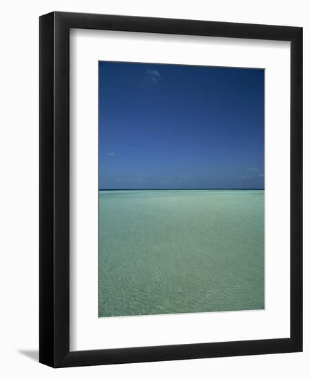 Turquoise Sea and Blue Sky, Seascape in the Maldives, Indian Ocean-Fraser Hall-Framed Photographic Print