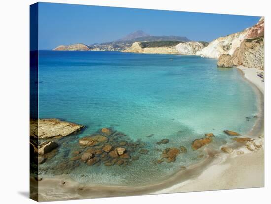 Turquoise Sea, Firiplaka Beach, Milos, Cyclades Islands, Greek Islands, Aegean Sea, Greece, Europe-Tuul-Stretched Canvas