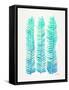 Turquoise Stems-Cat Coquillette-Framed Stretched Canvas